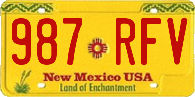 NM license plate 987RFV