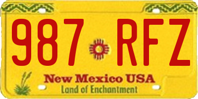 NM license plate 987RFZ