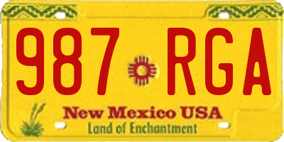 NM license plate 987RGA