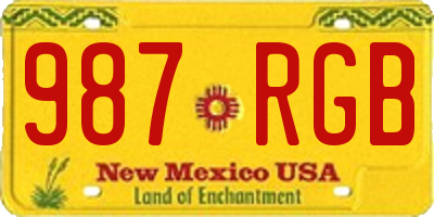 NM license plate 987RGB