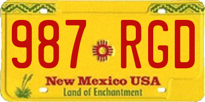 NM license plate 987RGD