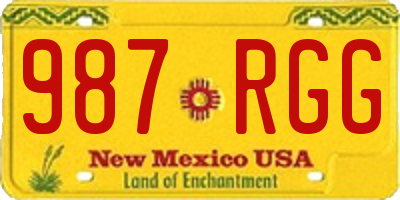NM license plate 987RGG