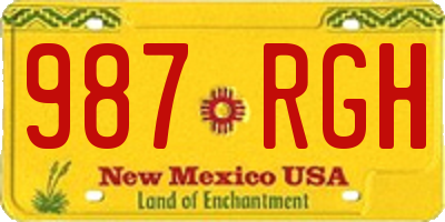 NM license plate 987RGH