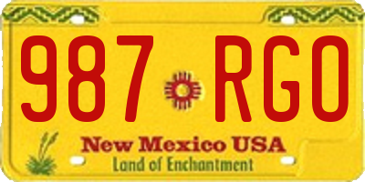 NM license plate 987RGO
