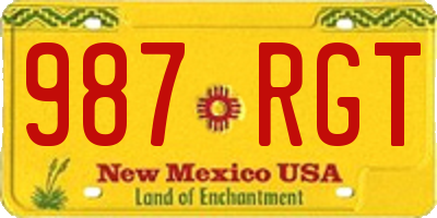 NM license plate 987RGT