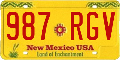 NM license plate 987RGV
