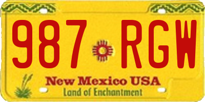 NM license plate 987RGW
