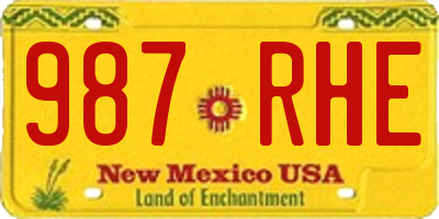 NM license plate 987RHE