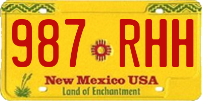 NM license plate 987RHH