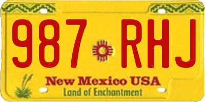 NM license plate 987RHJ