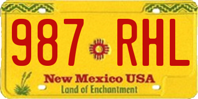 NM license plate 987RHL