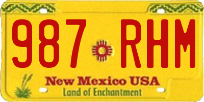 NM license plate 987RHM