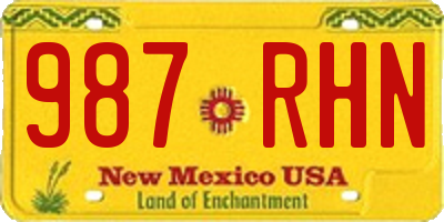 NM license plate 987RHN