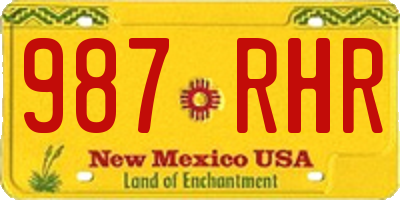 NM license plate 987RHR