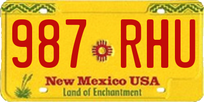 NM license plate 987RHU