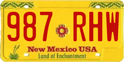 NM license plate 987RHW