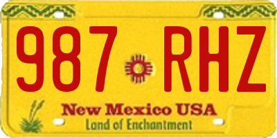 NM license plate 987RHZ
