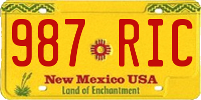 NM license plate 987RIC