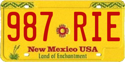 NM license plate 987RIE