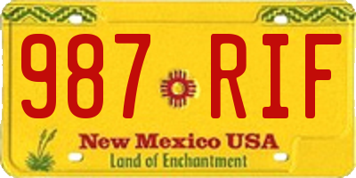 NM license plate 987RIF