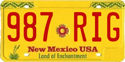 NM license plate 987RIG