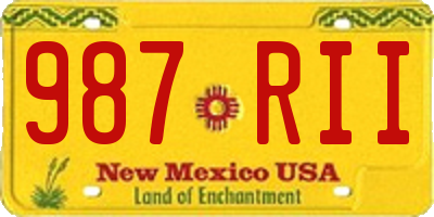 NM license plate 987RII