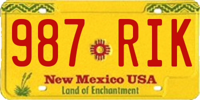 NM license plate 987RIK