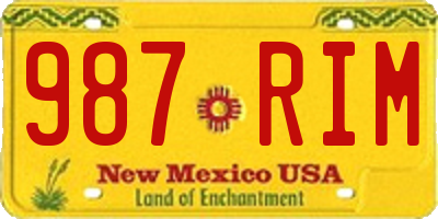 NM license plate 987RIM