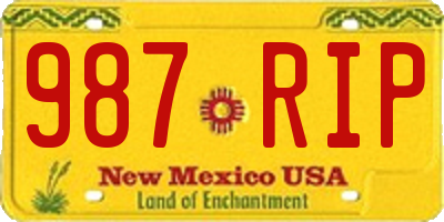 NM license plate 987RIP