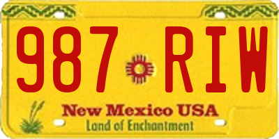 NM license plate 987RIW