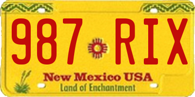 NM license plate 987RIX
