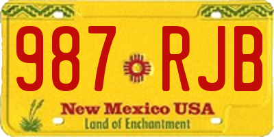 NM license plate 987RJB