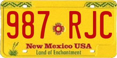 NM license plate 987RJC