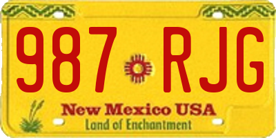 NM license plate 987RJG