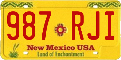NM license plate 987RJI