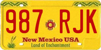 NM license plate 987RJK