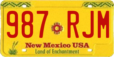 NM license plate 987RJM