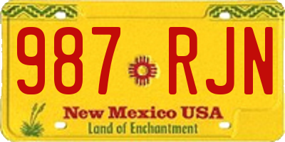 NM license plate 987RJN