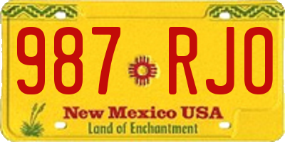 NM license plate 987RJO