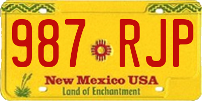 NM license plate 987RJP