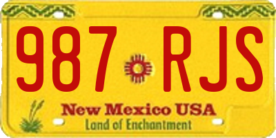 NM license plate 987RJS