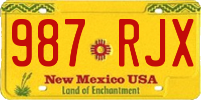 NM license plate 987RJX