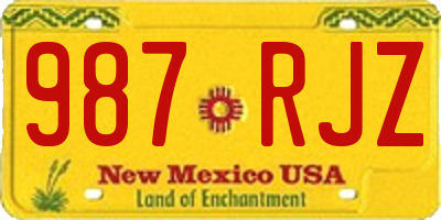 NM license plate 987RJZ
