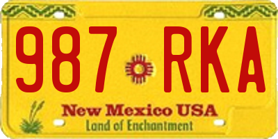 NM license plate 987RKA