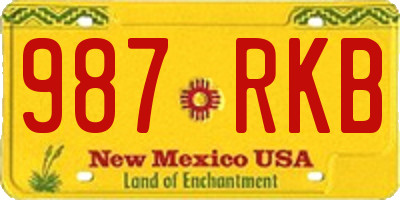NM license plate 987RKB