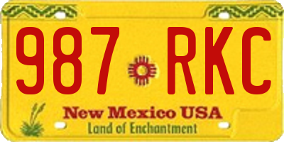 NM license plate 987RKC