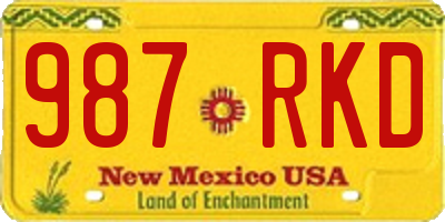 NM license plate 987RKD