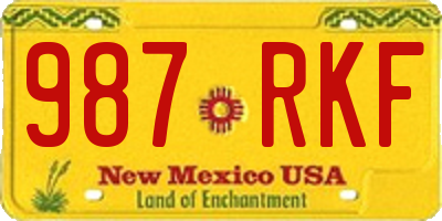 NM license plate 987RKF