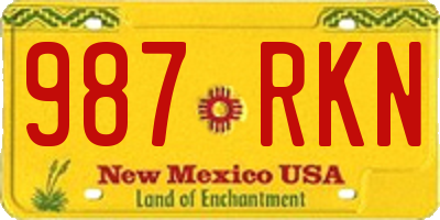 NM license plate 987RKN