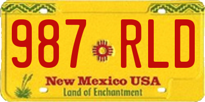 NM license plate 987RLD